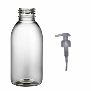 Plastová lahvička čirá s transparentní pumpičkou Tera 150 ml