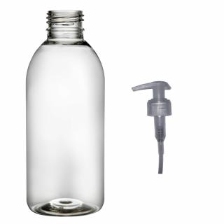 Plastová lahvička čirá s transparentní pumpičkou Tera 250 ml