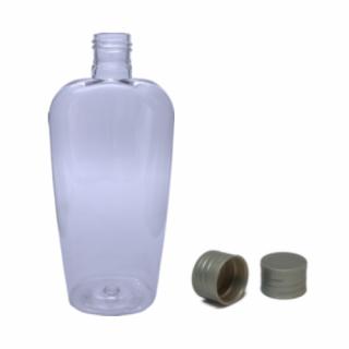 Plastová lahvička čirá se stříbrným víčkem ARIS 300 ml