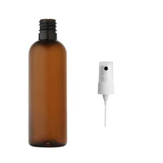 Plastová lahvička hnědá s bílým kosmetickým rozprašovačem Via 100 ml
