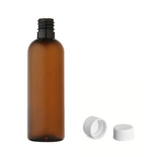 Plastová lahvička hnědá s bílým uzávěrem Via 100 ml
