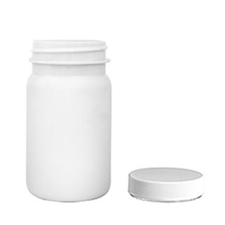 Plastová lahvička, lékovka bílá s bílým uzávěrem Pilulka 100 ml