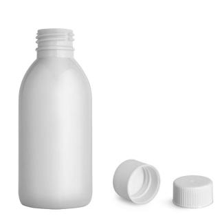 Plastová lahvička, lékovka bílá s bílým uzávěrem Tera 200 ml