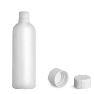 Plastová lahvička, lékovka bílá s bílým uzávěrem Via 100 ml