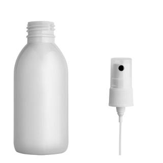 Plastová lahvička, lékovka bílá s kosmetickým rozprašovačem Tera 200 ml