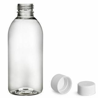Plastová lahvička, lékovka čirá s bílým uzávěrem Tera 300 ml