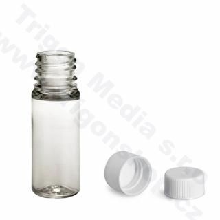 Plastová lahvička, lékovka čirá s bílým uzávěrem Via 10 ml