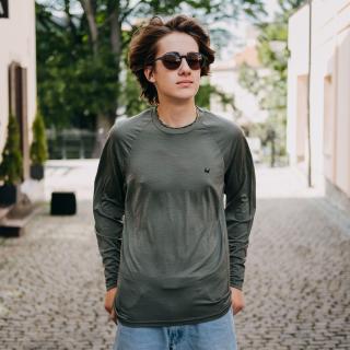 Unisex funkční tričko Vagus Streif Merino - Khaki Velikost: L