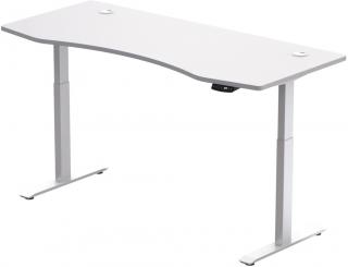 Elektricky výškově nastavitelný stůl Hi5 - 2 segmentový, paměťový ovladač - bílá konstrukce, bílá deska  Šířka 150 cm