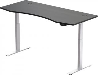 Elektricky výškově nastavitelný stůl Hi5 - 2 segmentový, paměťový ovladač - bílá konstrukce, černá deska  Šířka 150 cm