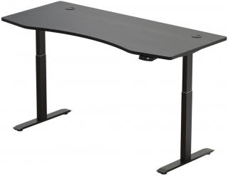 Elektricky výškově nastavitelný stůl Hi5 - 2 segmentový, paměťový ovladač - černá konstrukce, černá deska  Šířka 150 cm