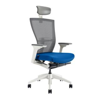 Ergonomická kancelářská židle OfficePro Merens White  3 barvy Barva: modrá, Opěrka hlavy: s opěrkou **
