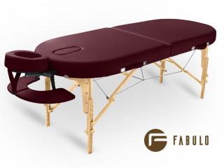 Fabulo, USA Dřevěný masážní stůl Fabulo GURU Oval Set (192x76cm, 7 barev) Barva: bordová
