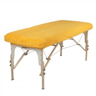 Froté napínací prostěradlo Wuwei WellTouch na masážní stůl  krémová / bordová / žlutá Barva: žlutá, Velikosti: L/XL