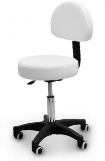 Kosmetická židle s opěradlem Tandem COP  bílá / krémová Barva: bílá