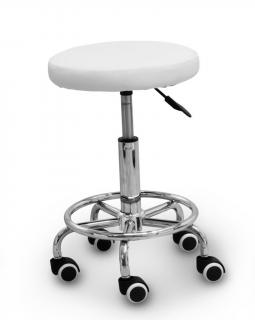 Kosmetická židle Tandem COS  bílá / krémová / černá Barva: bílá
