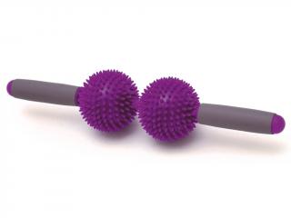 Masážní váleček s míčky SISSEL® Spiky Twin Roller  47 x 10 cm, 2 barvy Barva: fialová