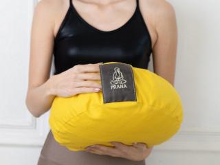 Meditační polštář PRÁNA s potahem - žlutá
