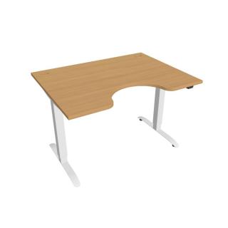Office Pro psací stůl Hobis Motion MS ERGO 2 Barva desky: buk, Barva kovu: bílá RAL 9016, Šířka: 120 cm