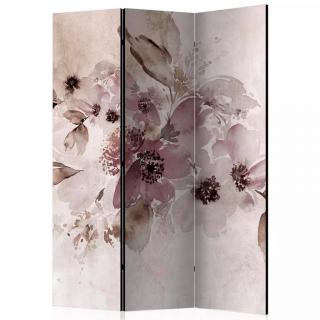 Paraván Fabulo 3-dílný - Akvarelové květy  172 x 135 cm | stejný design na obou stranách