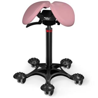 Sedlová židle SALLI Swing  24 barev Barva čalounění: Syntetická kůže - růžová #9573, Konstrukce: černá + masážní Salli základna, Výška postavy:…