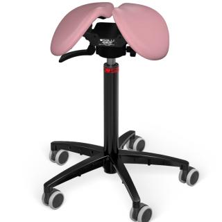 Sedlová židle SALLI Swing  24 barev Barva čalounění: Syntetická kůže - růžová #9573, Konstrukce: černá + standard základna, Výška postavy: Nízká (S) -…