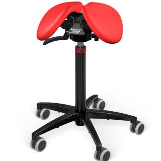 Sedlová židle Salli SwingFit  24 barev Barva čalounění: Kůže - červená #05011, Konstrukce: černá + standard základna, Výška postavy: Nízká (S) - do…