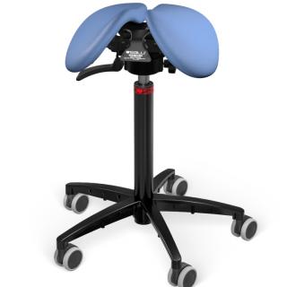 Sedlová židle Salli SwingFit  24 barev Barva čalounění: Kůže - modrá riflová #77237, Konstrukce: černá + standard základna, Výška postavy: Nízká (S) -…