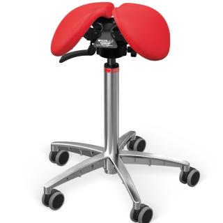 Sedlová židle Salli SwingFit  24 barev Barva čalounění: Kůže - PQ červená #05011/PQ, Konstrukce: chromová + standard základna, Výška postavy: Nízká…