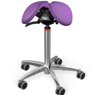 Sedlová židle Salli SwingFit  24 barev Barva čalounění: Kůže - švestková #75014, Konstrukce: chromová + standard základna, Výška postavy: Střední (M)…