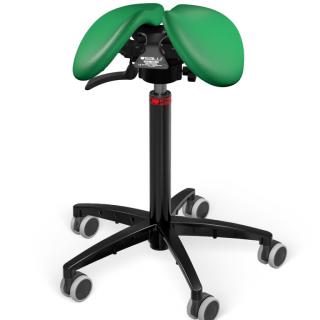 Sedlová židle Salli SwingFit  24 barev Barva čalounění: Kůže - trávově zelená #88019, Konstrukce: černá + standard základna, Výška postavy: Nízká (S)…