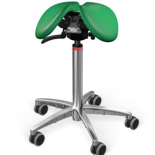 Sedlová židle Salli SwingFit  24 barev Barva čalounění: Kůže - trávově zelená #88019, Konstrukce: chromová + standard základna, Výška postavy: Střední…