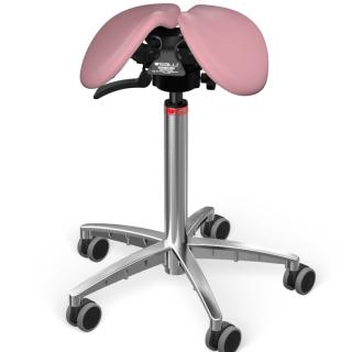 Sedlová židle Salli SwingFit  24 barev Barva čalounění: Syntetická kůže - růžová #9573, Konstrukce: chromová + standard základna, Výška postavy: Nízká…