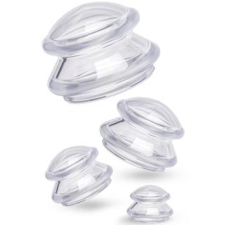 Silikonové masážní baňky Fabulo Mushroom - set, 4ks Barva: průhledná