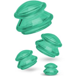 Silikonové masážní baňky Fabulo Mushroom - set, 4ks Barva: zelená