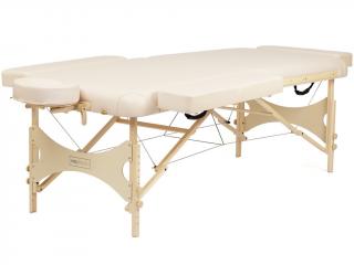 Skládací masážní stůl Bodhi Welltouch s opěrkami na zpívající misky  202*81 cm | 18,5 kg | béžová