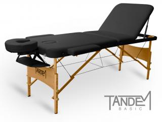 Skládací masážní stůl TANDEM Basic-3  195*70 cm / 15,3 kg / 4 barvy Barva: černá