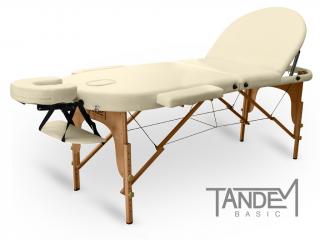 Skládací masážní stůl TANDEM Basic-3 Oval  195*70 cm / 15,3 kg / krémová Barva: krémová