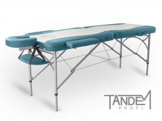 Skládací masážní stůl TANDEM Profi A2D Duo  195*70 cm / 14,8 kg / 5 barev Barva: bílo-tyrkysová