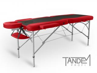 Skládací masážní stůl TANDEM Profi A2D Duo  195*70 cm / 14,8 kg / 5 barev Barva: černo-červená