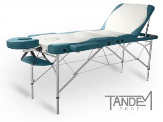 Skládací masážní stůl TANDEM Profi A3D Duo  195*70 cm / 15,9 kg / 5 barev Barva: bílo-tyrkysová