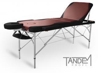 Skládací masážní stůl TANDEM Profi A3D Duo  195*70 cm / 15,9 kg / 5 barev Barva: bordovo-černá