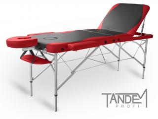 Skládací masážní stůl TANDEM Profi A3D Duo  195*70 cm / 15,9 kg / 5 barev Barva: černo-červená