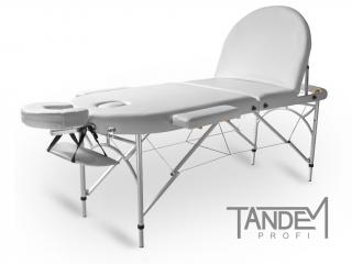 Skládací masážní stůl TANDEM Profi A3D Oval  195*70 cm / 14,6 kg / 2 barvy Barva: bílá