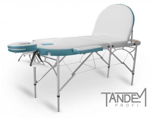 Skládací masážní stůl TANDEM Profi A3D Oval Duo  195*70 cm / 14,6 kg / 2 barvy Barva: bílo-tyrkysová