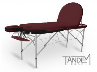 Skládací masážní stůl TANDEM Profi A3D Oval Duo  195*70 cm / 14,6 kg / 2 barvy Barva: bordovo-černá