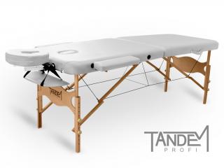 Skládací masážní stůl TANDEM Profi W2D  195*70 cm / 15,5 kg / 3 barvy Barva: bílá