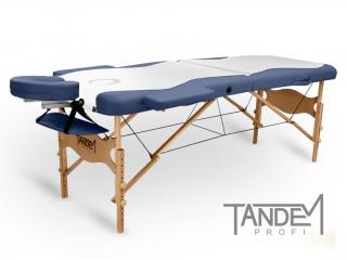 Skládací masážní stůl TANDEM Profi W2D DUO  195*70 cm / 15,5 kg / 3 barvy Barva: bílo-modrá