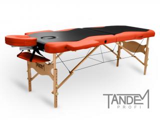 Skládací masážní stůl TANDEM Profi W2D DUO  195*70 cm / 15,5 kg / 3 barvy Barva: černo-oranžová