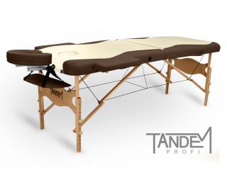 Skládací masážní stůl TANDEM Profi W2D DUO  195*70 cm / 15,5 kg / 3 barvy Barva: krémovo-čokoládová